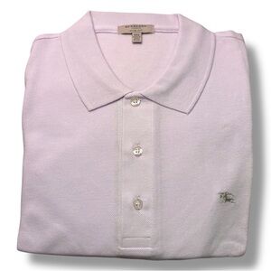 Burberry Men's Light Pink Polo Shirt - Slim Fit - Long Sleeves- XXL - Brand New